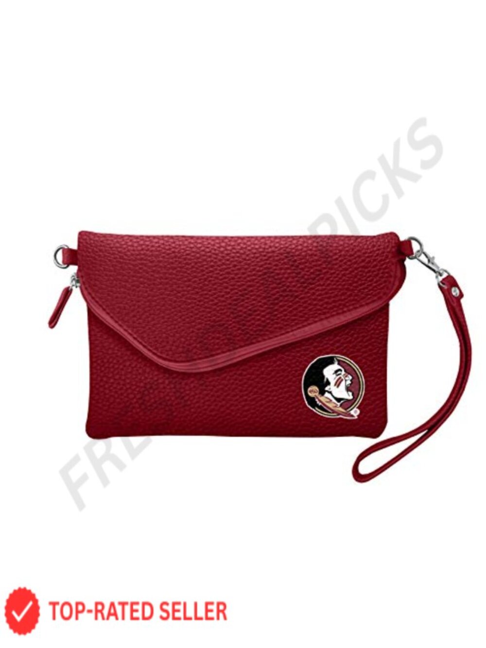 Littlearth NCAA Pebble Fold Over Purse Women Crossbody Clutch Faux Leather Nylon